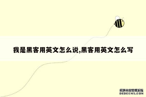 我是黑客用英文怎么说,黑客用英文怎么写