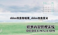 ddos攻击有啥用_ddos攻击意义