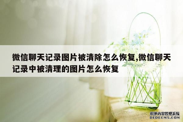 微信聊天记录图片被清除怎么恢复,微信聊天记录
