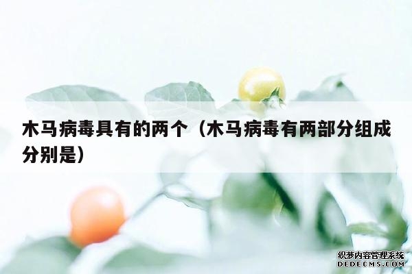 木马病毒具有的两个（木马病毒有两部分组成分