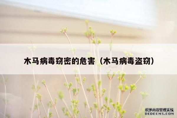 木马病毒窃密的危害(木马病毒盗窃) 木马病毒窃密的危害(木马病毒盗窃)