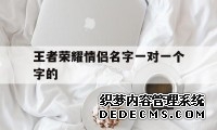 王者荣耀情侣名字一对一个字的（王者荣耀情侣名字一个字配一个字）