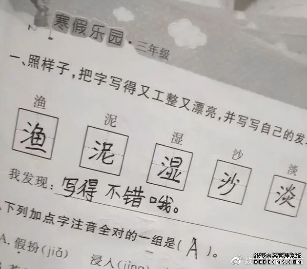 思考只会影响速度！小学生寒假作业“敷衍至极