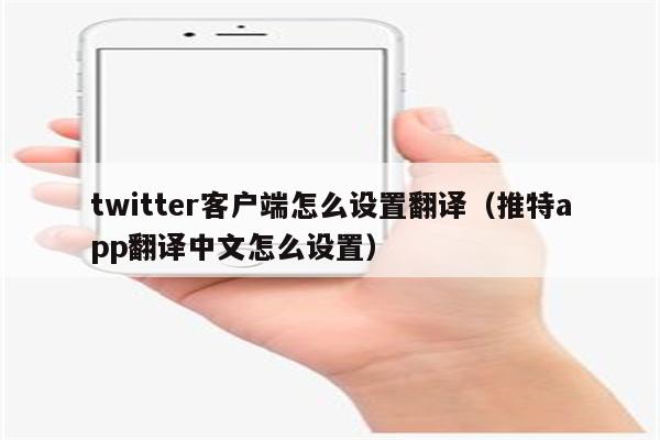 twitter客户端怎么设置翻译（推特app翻译中文怎么