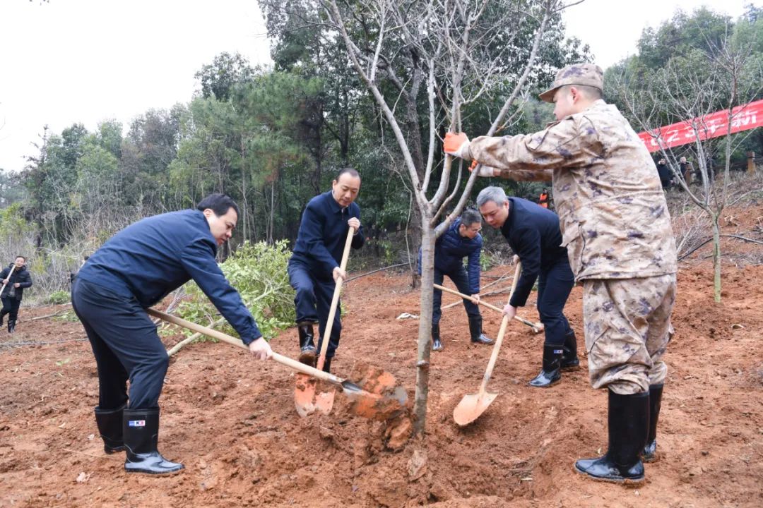宜春市四套班子领导参加义务植树活动