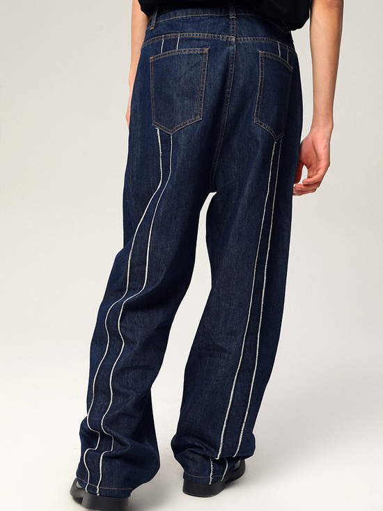 Netpallll. 贴布毛边剪裁日系休闲直筒