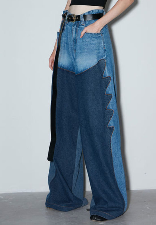 MIXSEVEN 拼接牛仔裤