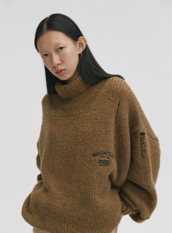 BUIISHITLAB 美式街头复古高领针织毛衣