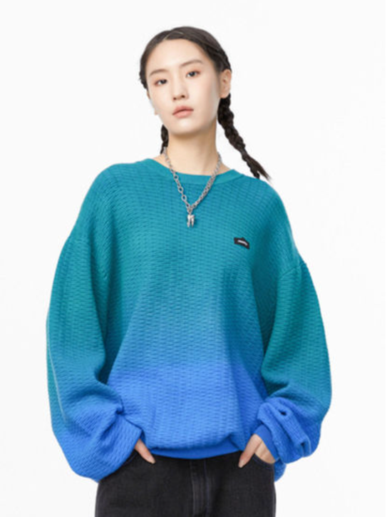 FMACM 渐变拼接吊染针织衫