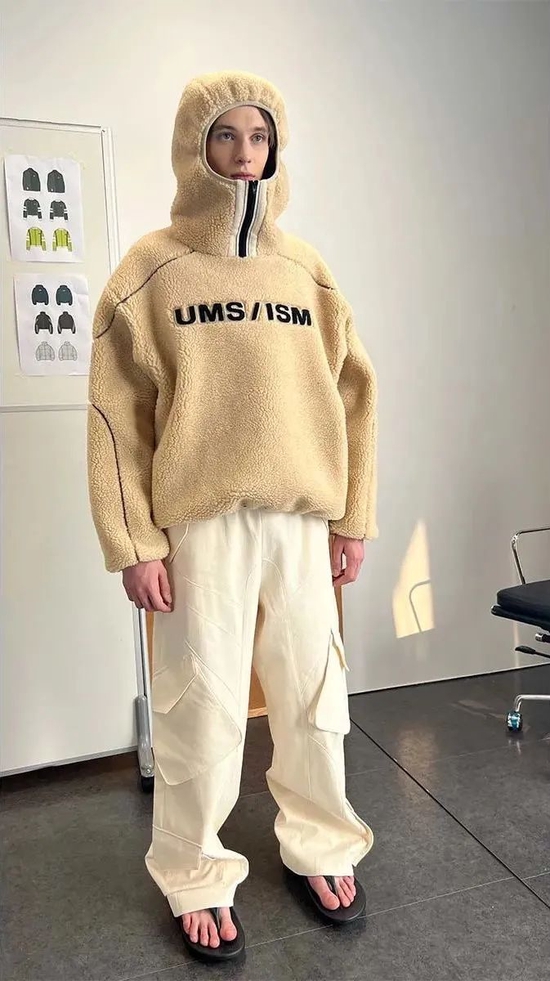 UMAMIISM 有茂密声 原野村庄 安全感防风半拉链羊羔毛外套