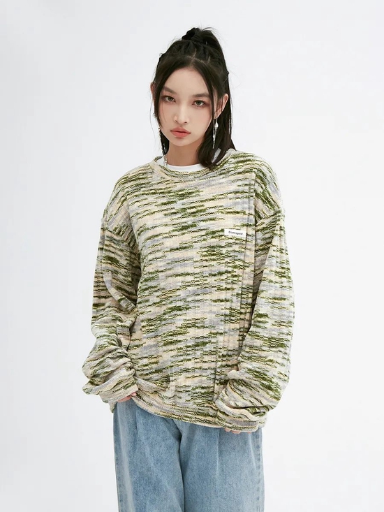 CLAMISGOLD 慵懒高级感宽松圆领套头针织衫