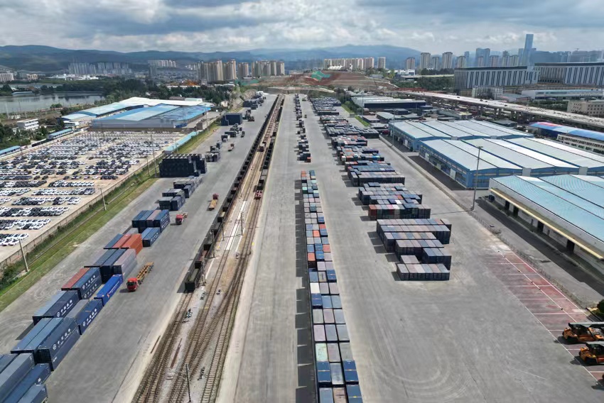 昆明王家营西集装箱中心站(中铁联集昆明中心站)。王家营西集装箱中心站供图