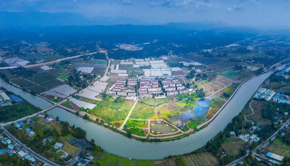 都江堰部分灌区鸟瞰（图源：都江堰市河长办）