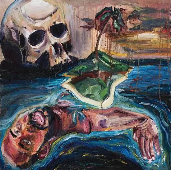 Myuran Sukumaran - Untitled (Self-portrait with Island and Skull)，Photograph： Brenton