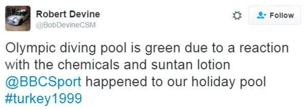 里约“绿池”引选手网友吐槽